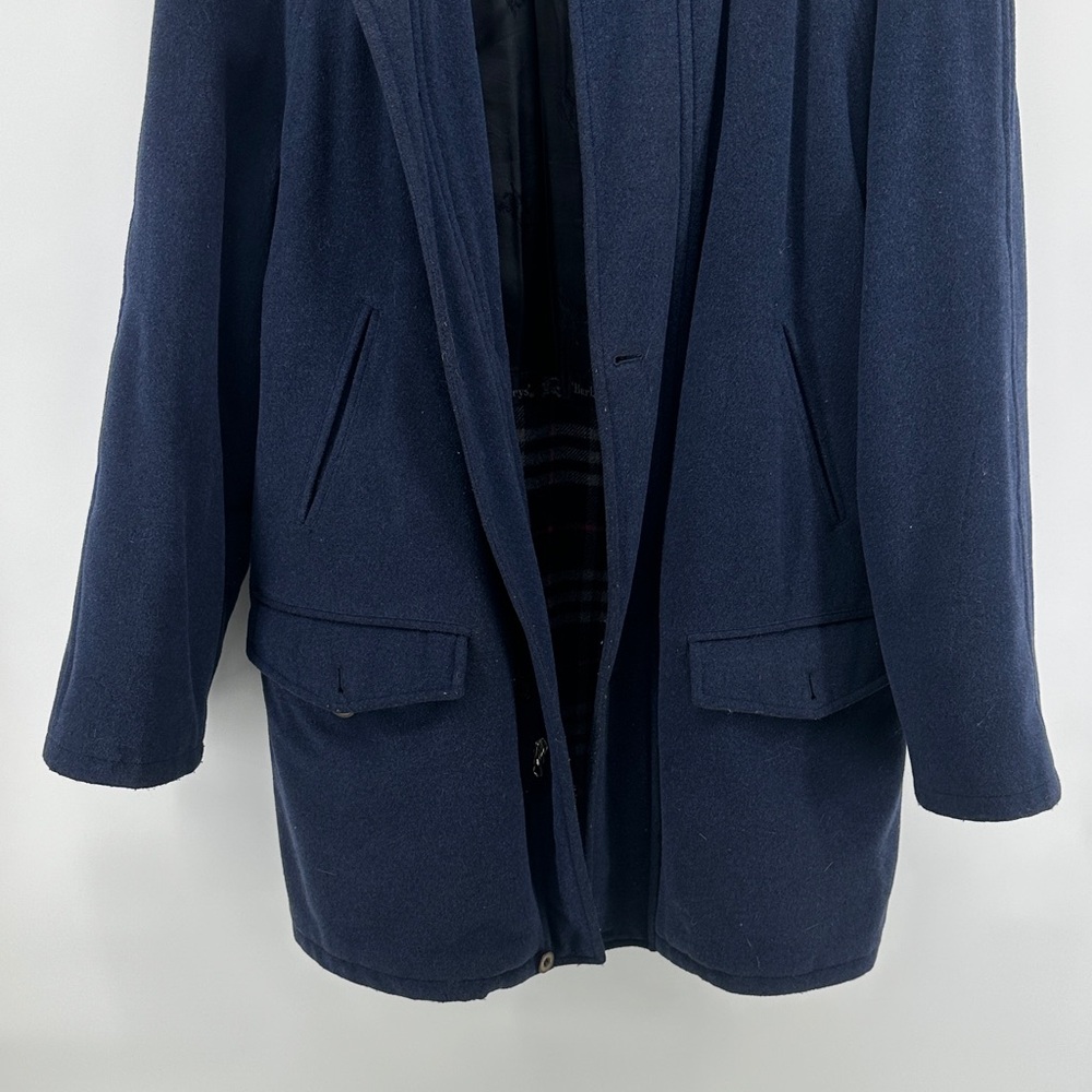 Vintage Burberry’s Dark Blue Wool Overcoat Men’s sz Large - Picture 4 of 14